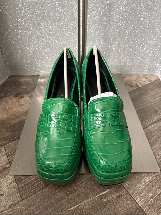 Fashion to Figure Shoes - Fashion to Figure Emerald Green Croc-Embossed Loafers